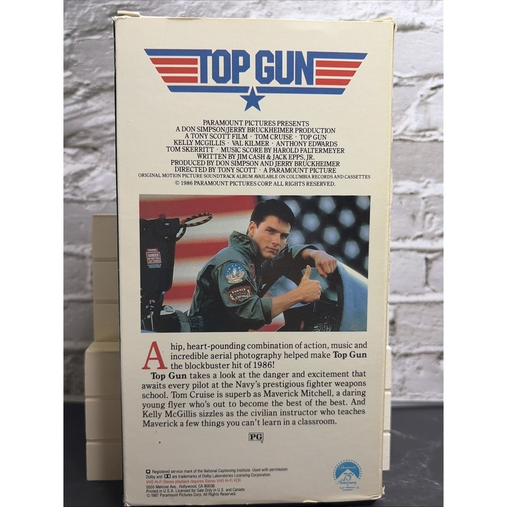 Top Gun VHS 1987 Paramount 75th‎ Anniversary Tom Cruise 1692 Action Movie - Picture 2 of 13